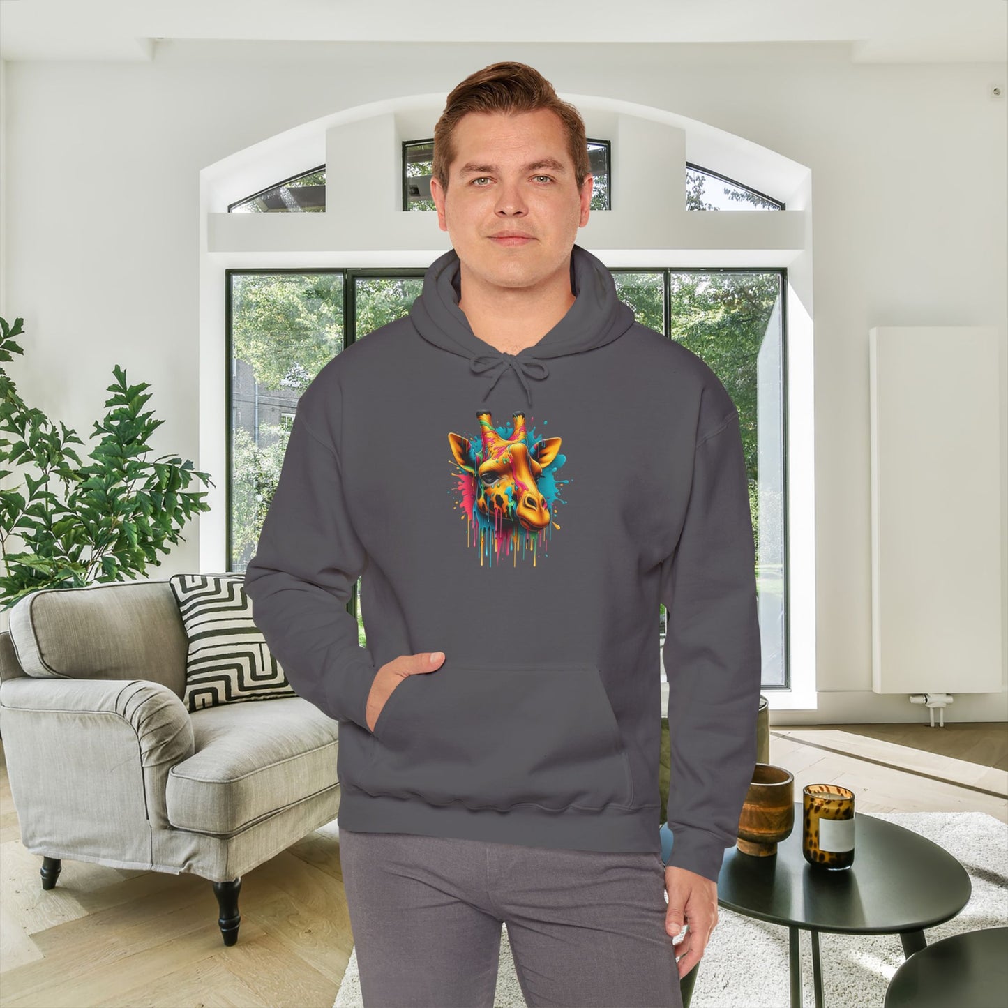 Colorful Giraffe Heavy Blend™ Hooded Sweatshirt