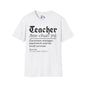 Teacher Definition: Classroom Manager,  Paperwork Warrior, Email Survivor Adult T-shirt