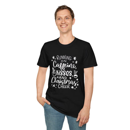 Running on Caffeine, Kisses, & Christmas Cheer T-shirt