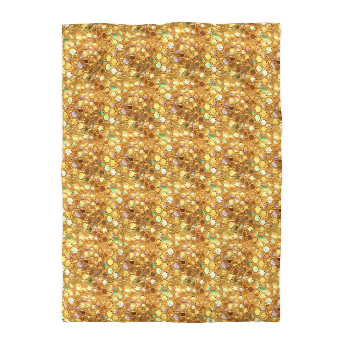 Golden Prism Grid Microfiber Duvet Cover