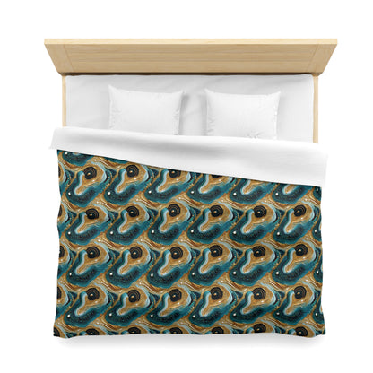 Gilded Ocean Veins Microfiber Duvet Cover