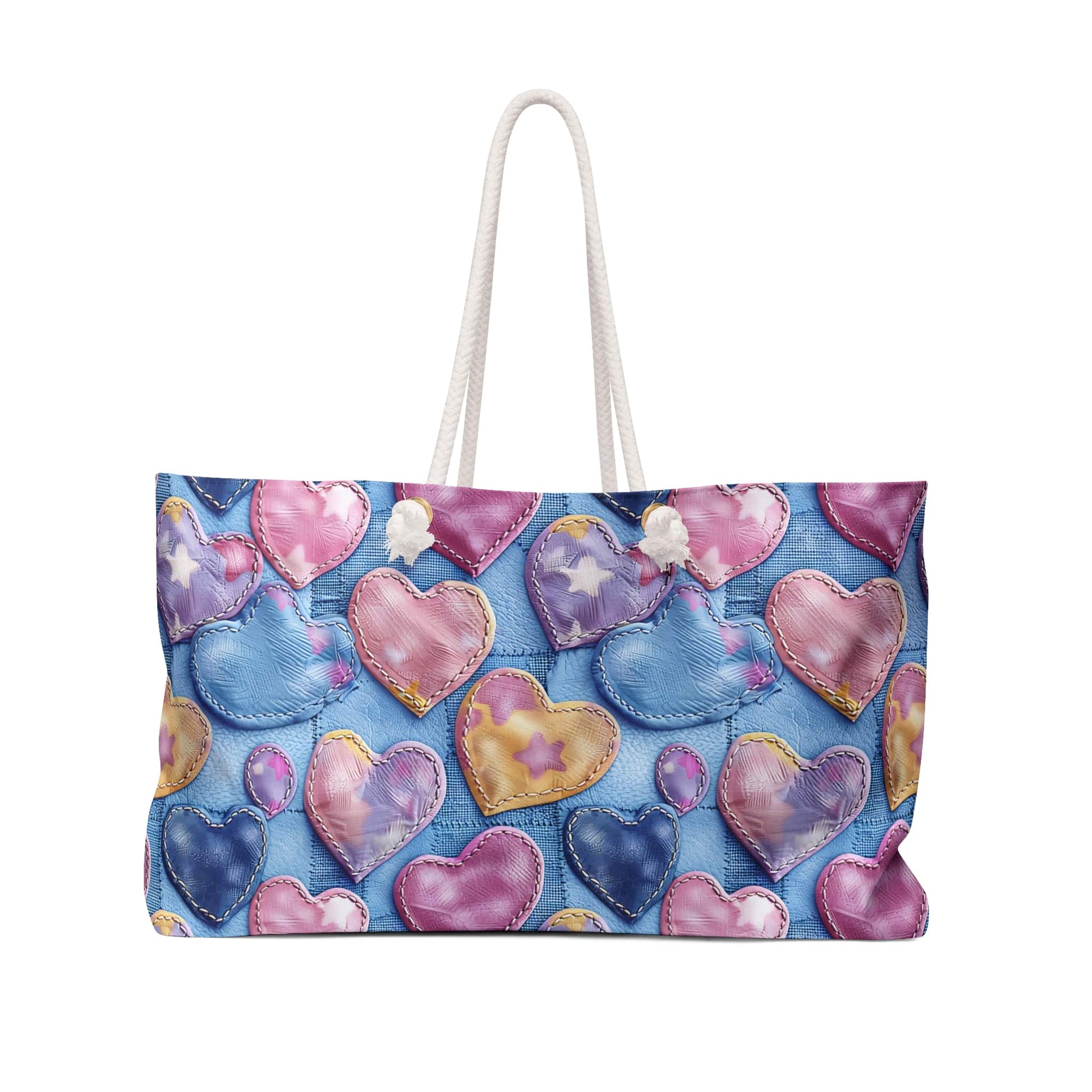 Color Pop Stitched Hearts Weekender Bag