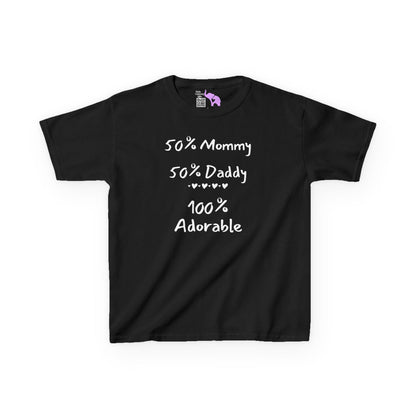 50% Mommy 50% Daddy 100% Adorable Kids Heavy Cotton™ Tee