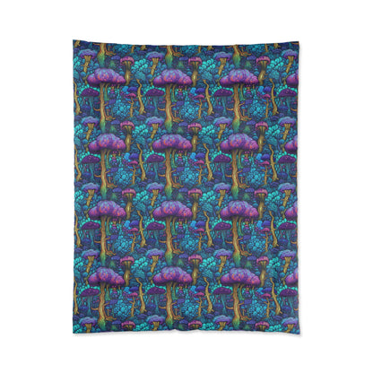Trippy Purple Mushrooms Basic Bedding Set