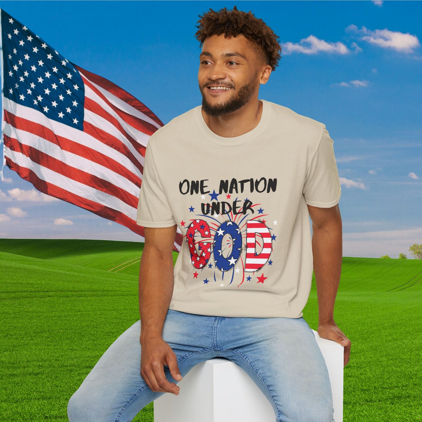 One Nation Under God Adult T-shirt