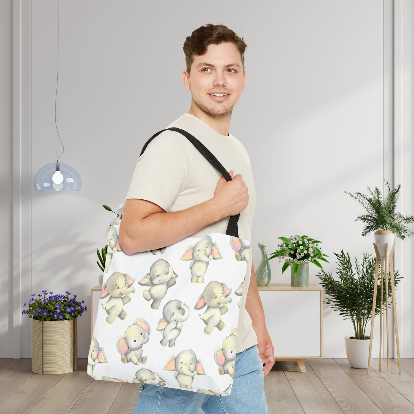 Dancing Elephants Canvas Tote Bag