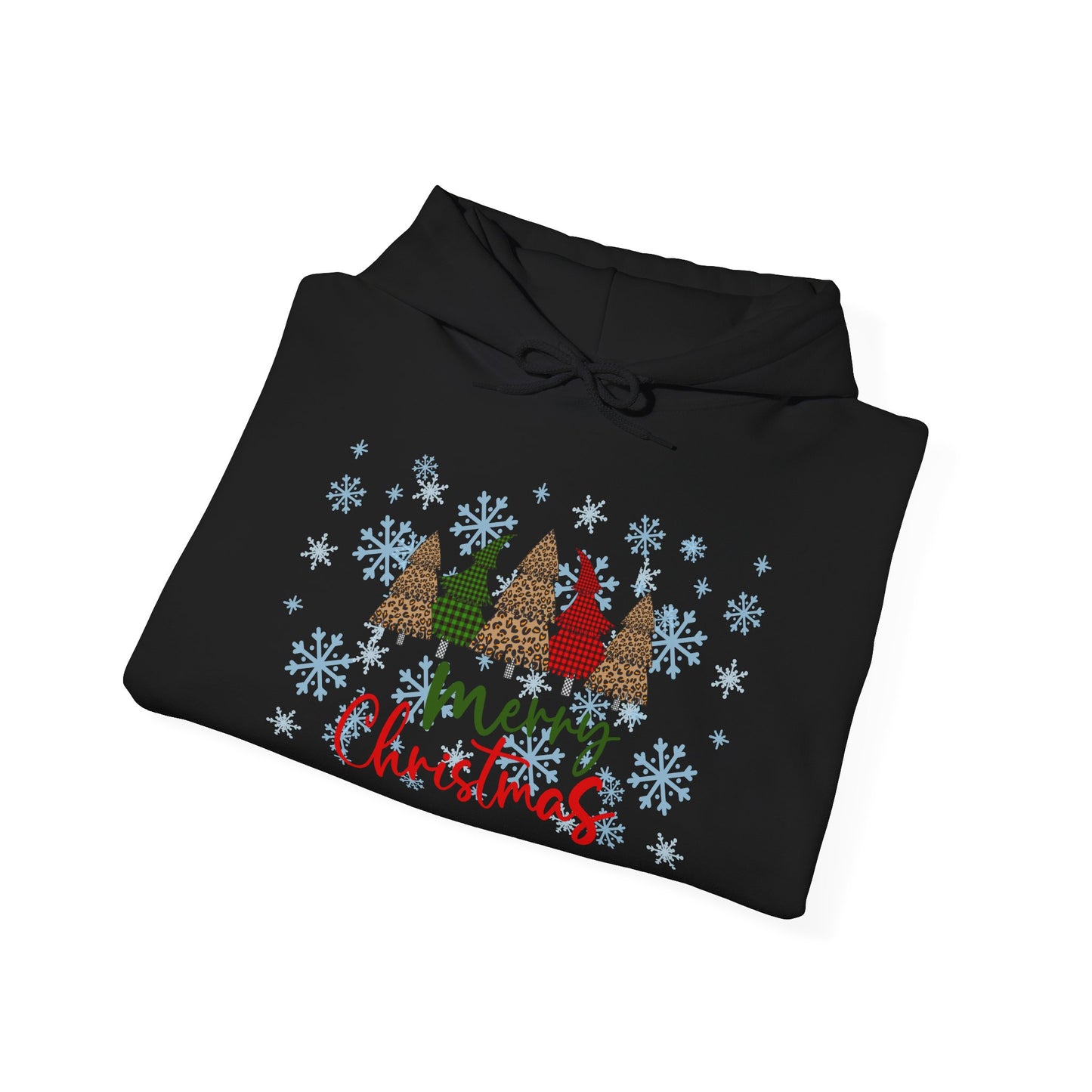 Merry Christmas Checkered Trees Adult Heavy Blend™ Hoodie