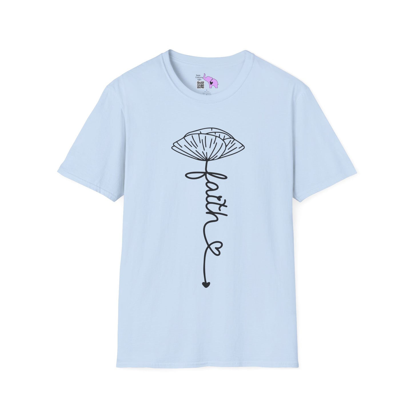 Faith (Vertical, Floral) Adult T-shirt