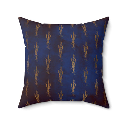 Midnight Sage Bloom Throw Pillow