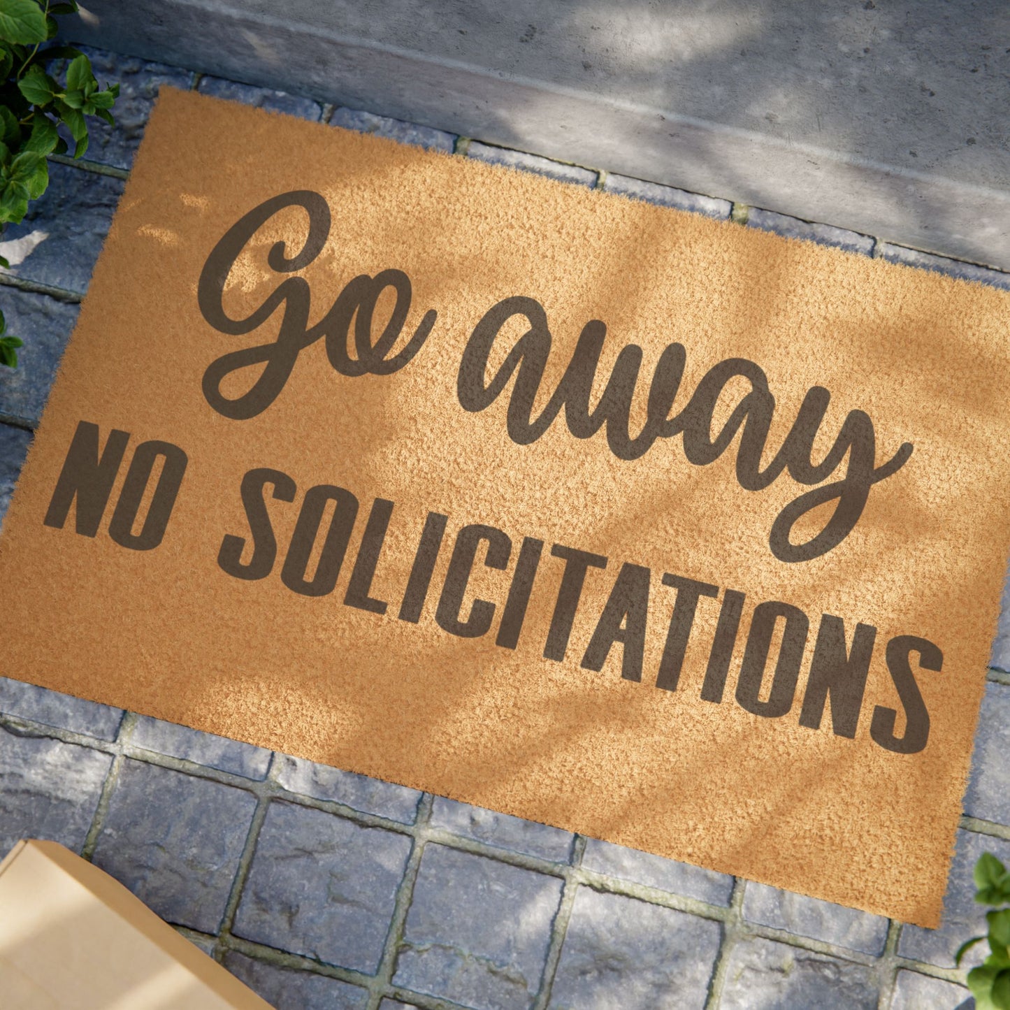 Go Away No Solicitations Coconut Fiber Doormat