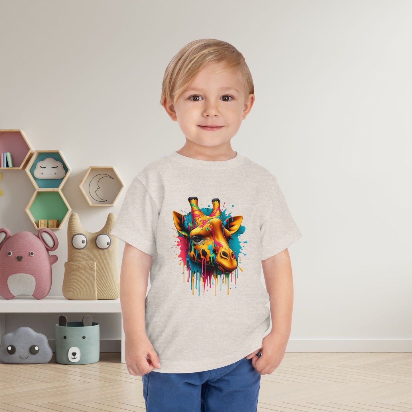 Colorful Giraffe Toddler Tee