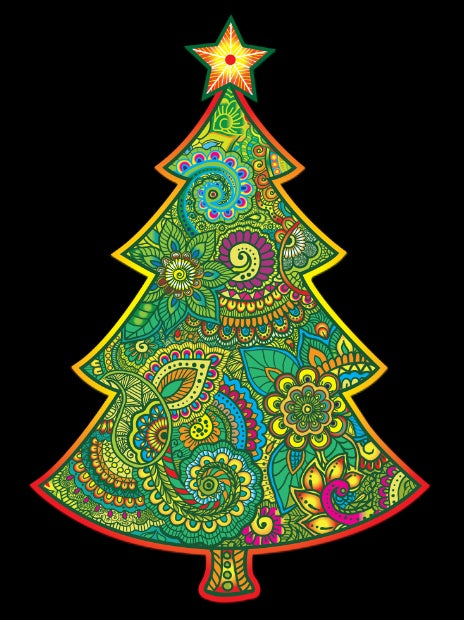 Merry Mandala Christmas Tree Wooden Puzzle