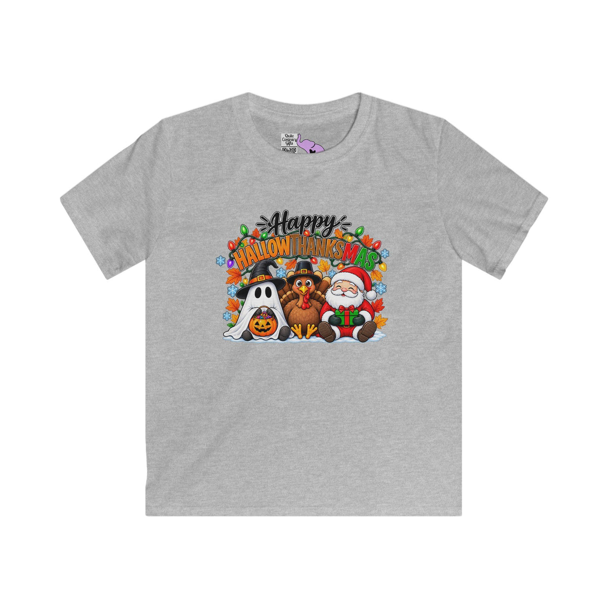 Happy Hallowthanksmas (String Lights) Youth Softstyle Tee