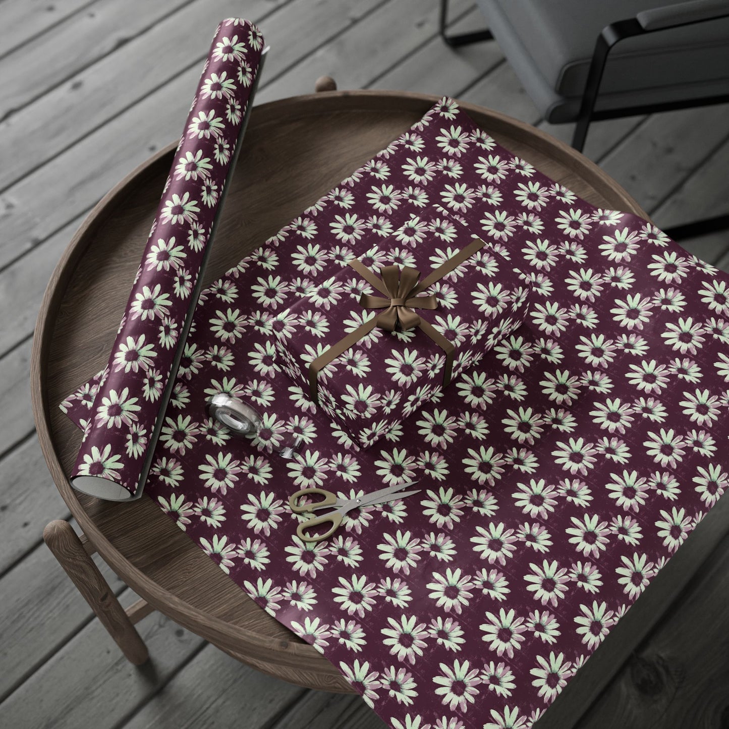 Purple Tide Petals Wrapping Paper