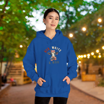 Red, White, & Moo Off Heavy Blend™ Hooded Sweatshirt