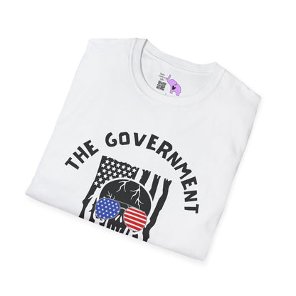 The Government is Lying To Us Skull w/Glasses over Flag T-shirt