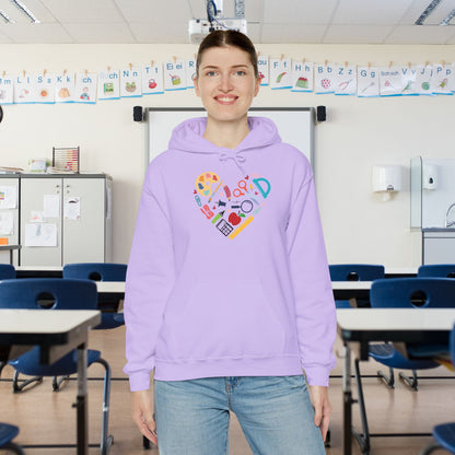 School Supply Heart Heavy Blend™ Hooded Sweatshirt