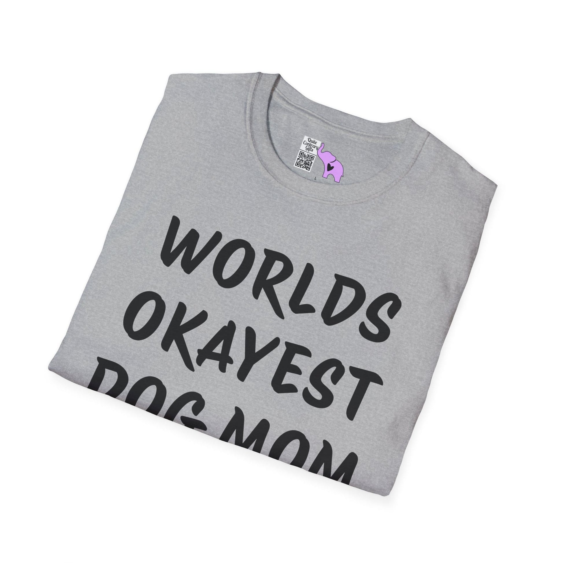 Worlds Okayest Dog Mom Adult T-shirt