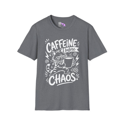 ""Caffeine Before Chaos (Cat) Adult T-shirt