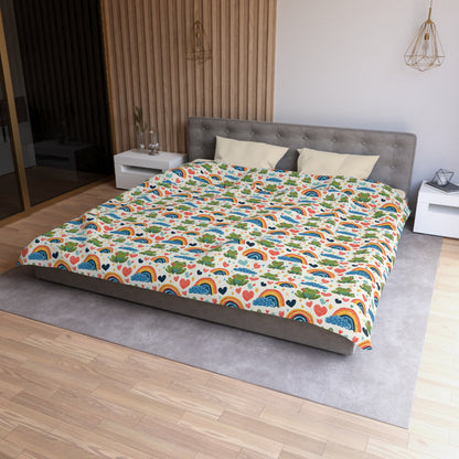 Ribbit Rainbows Microfiber Duvet Cover