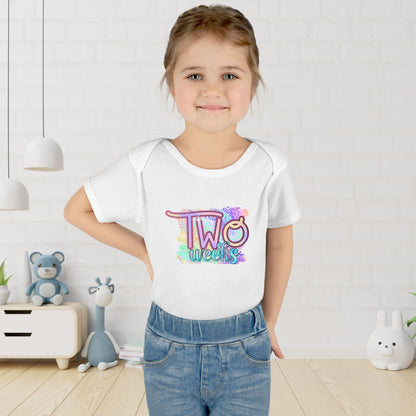 Pastel Wild One Milestone Baby Bodysuit-Two Weeks
