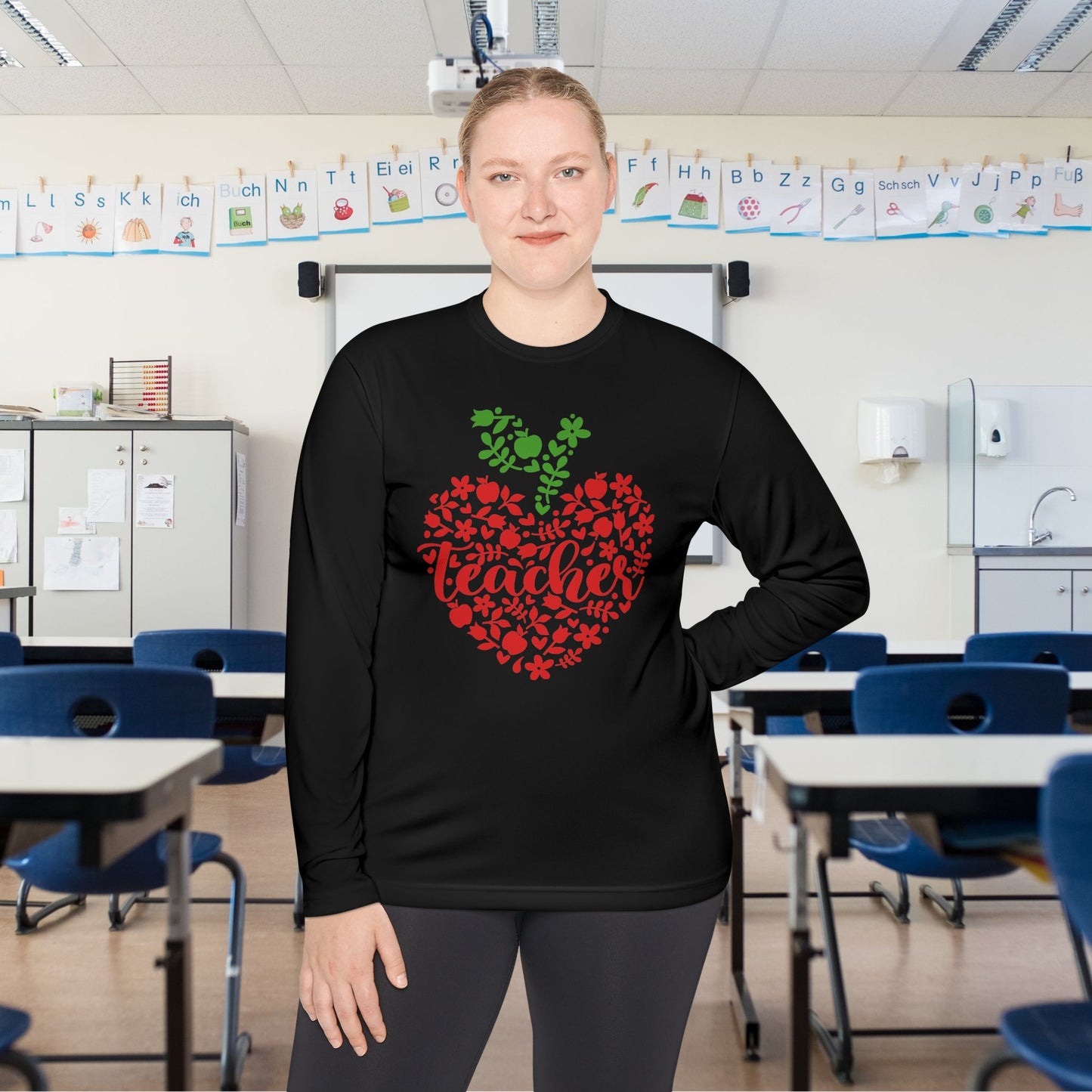 Teacher Heart 1 Adult Long Sleeve Tee