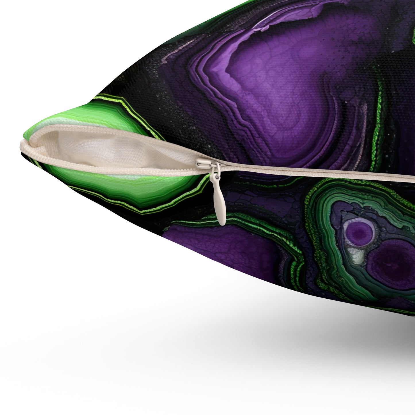 Amethyst & Lime Fracture Throw Pillow