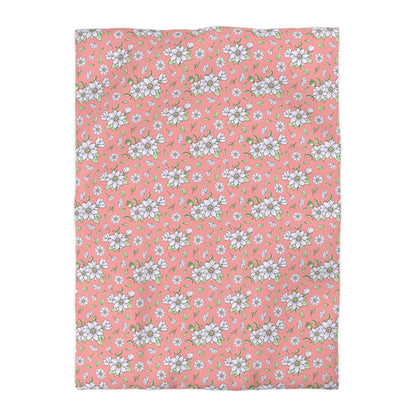 Jasmine Blush Garden Microfiber Duvet Cover