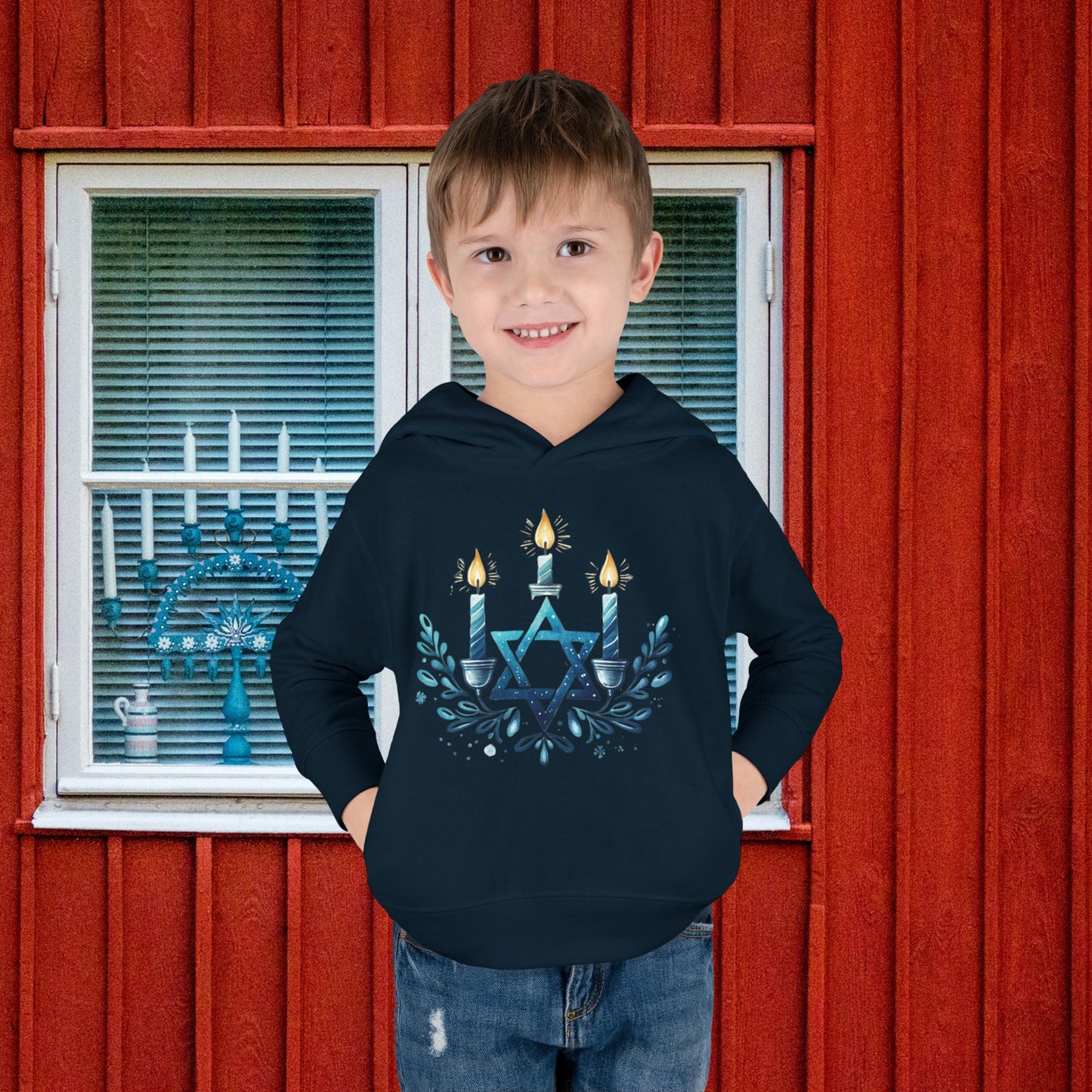 Star & Flame Hanukkah Toddler Hoodie