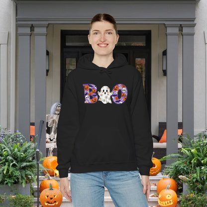 Cute Floral Boo w/Ghost Heavy Blend™ Hooded Sweatshirt