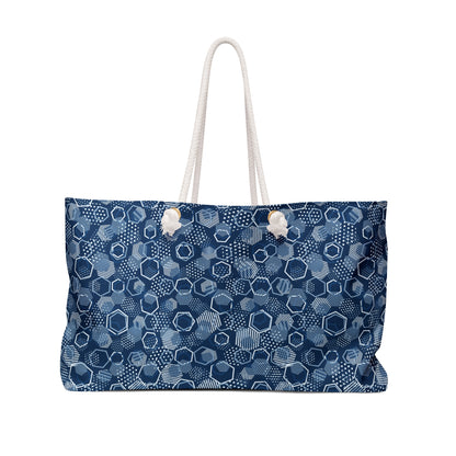 Blue Hexagons Weekender Bag
