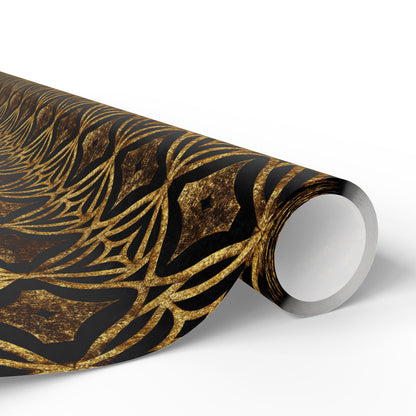 Golden Star Lattice Wrapping Paper