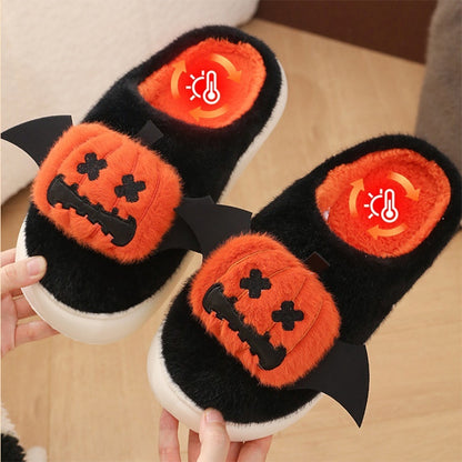 Halloween Pumpkin Slippers W/Small Wings
