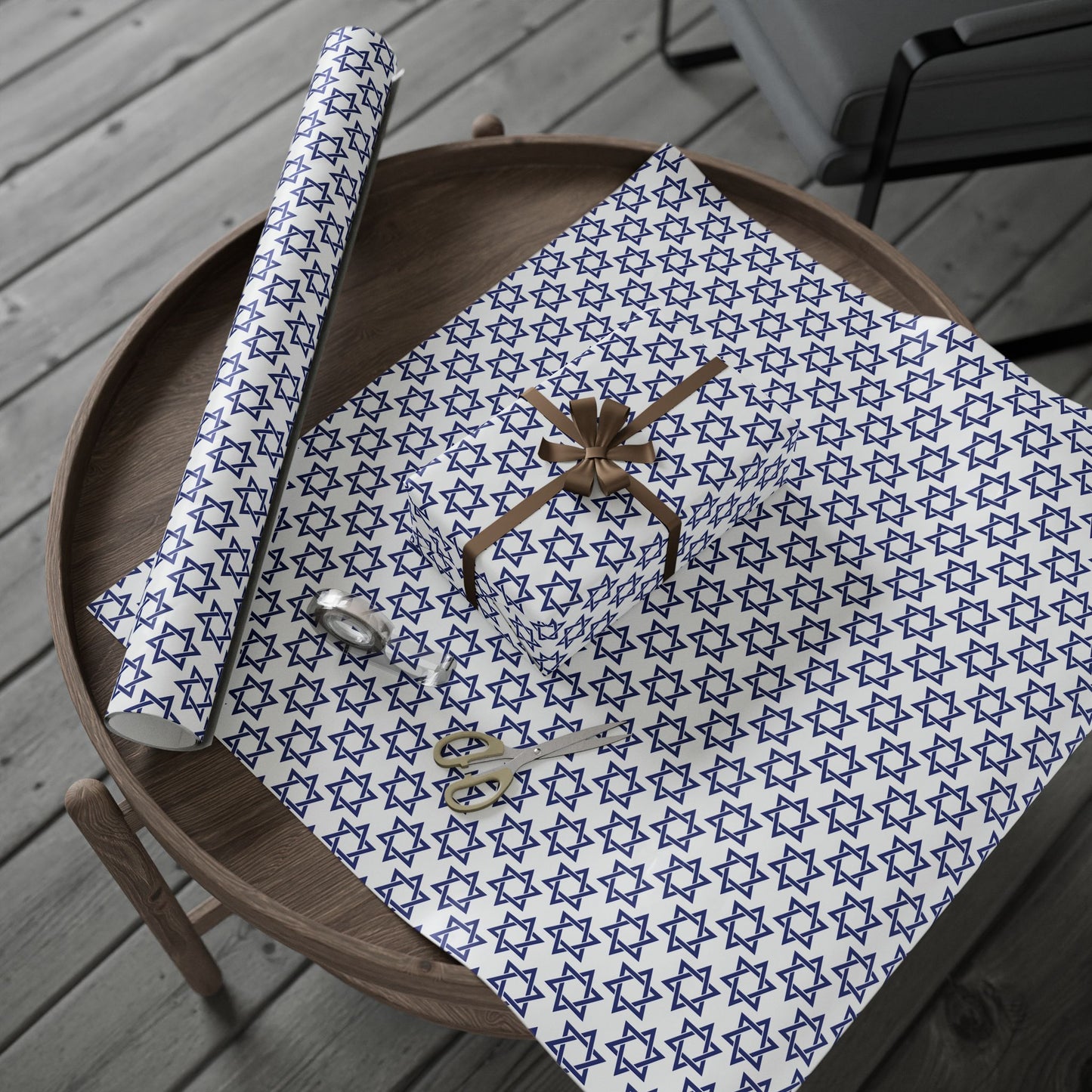 Star of David Hanukkah Wrapping Paper