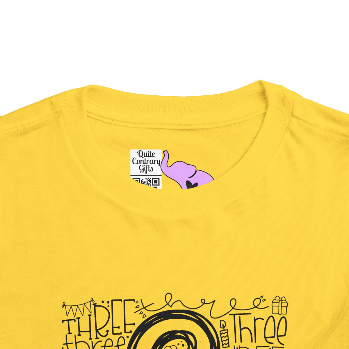 I Am Three Typography Toddler Tee