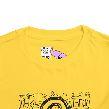 I Am Three Typography Toddler Tee