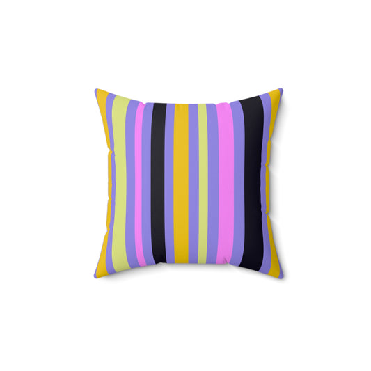 Midnight Pop Stripes Throw Pillow