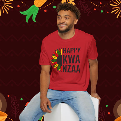 Happy Kwanzaa Sunflower Adult T-shirt