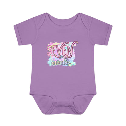 Pastel Wild One Milestone Baby Bodysuit-Seven Months