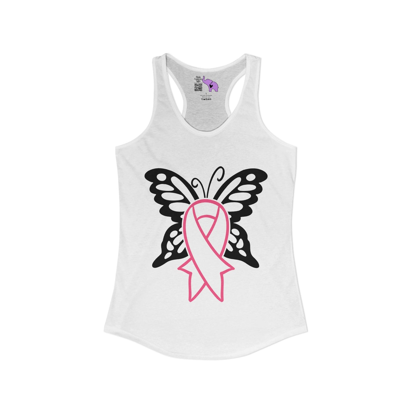 Butterfly Pink Support Ribbon Women's Ideal Racerback Tank