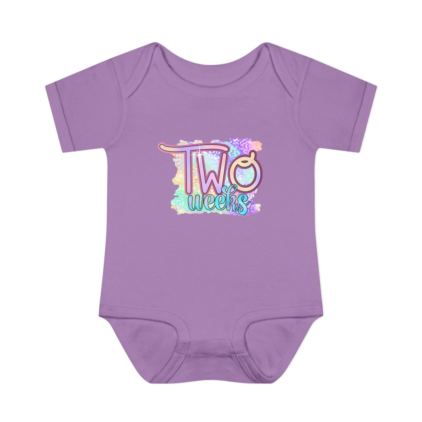 Pastel Wild One Milestone Baby Bodysuit-Two Weeks