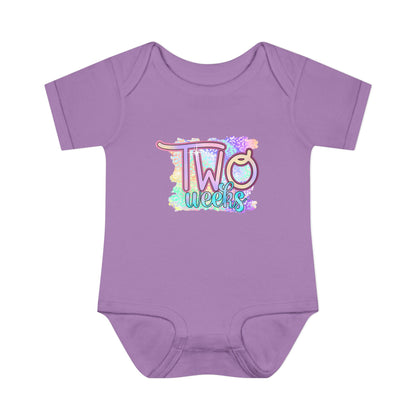 Pastel Wild One Milestone Baby Bodysuit-Two Weeks
