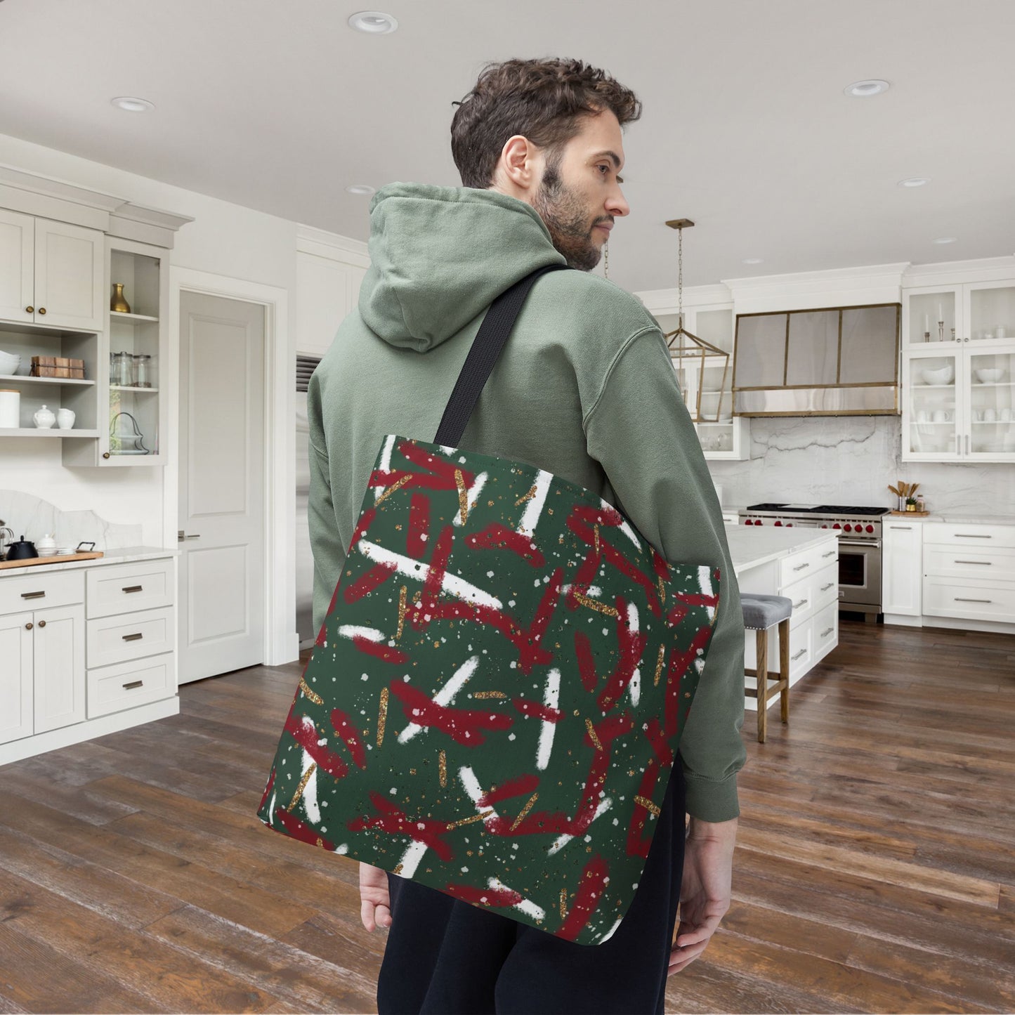 Holiday Brushstrokes Canvas Tote Bag