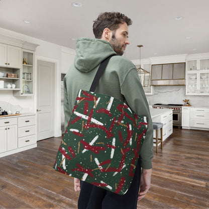 Holiday Brushstrokes Canvas Tote Bag