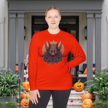 Creepy Bats Over Moon 12 Adult Long Sleeve Tee