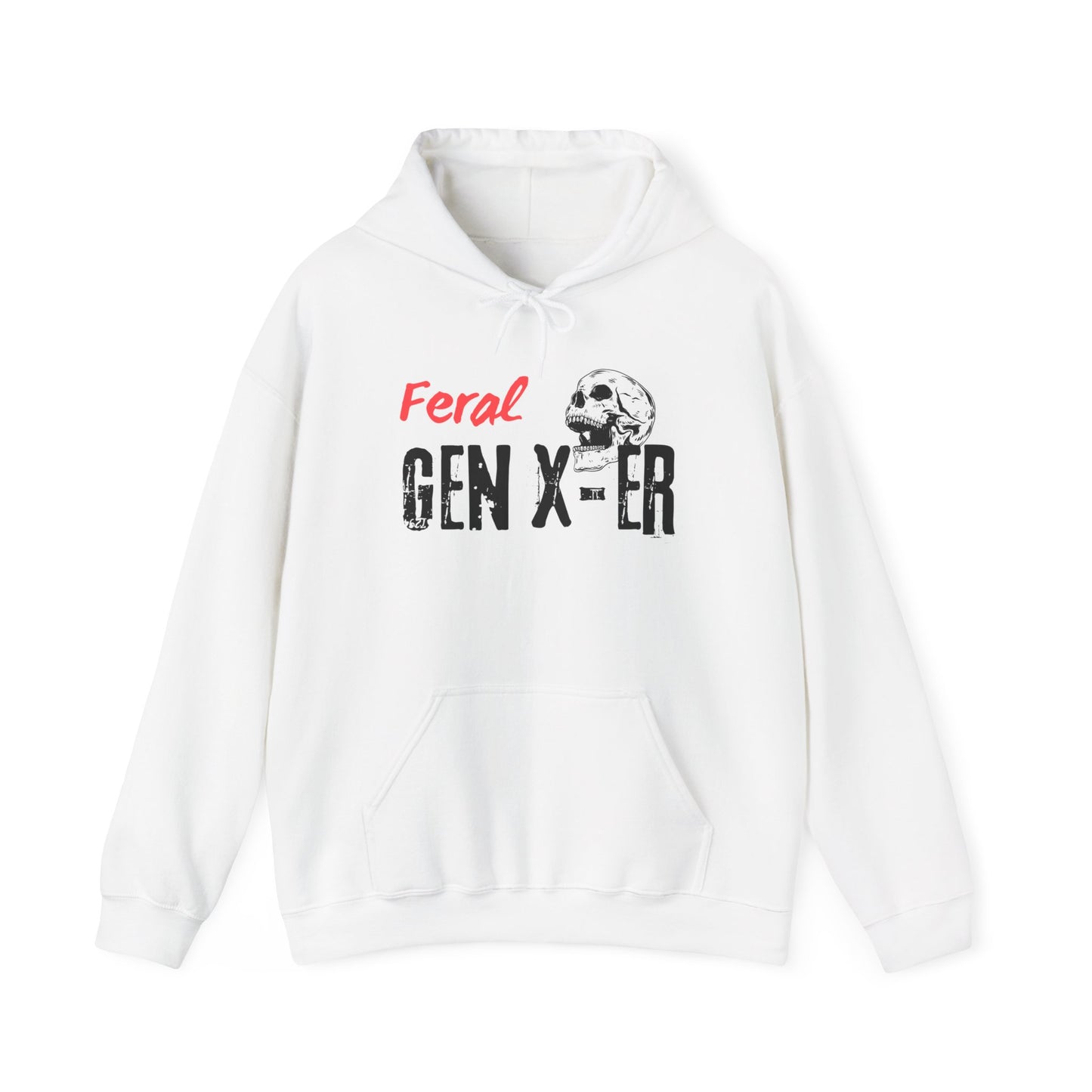 Feral Gen-Xer Skull Heavy Blend™ Hooded Sweatshirt