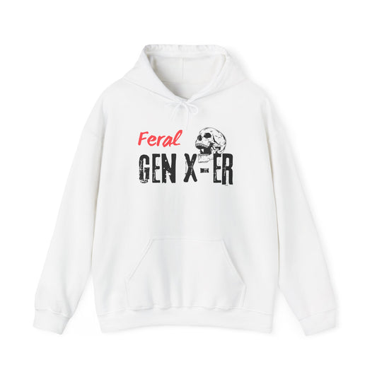 Feral Gen-Xer Skull Heavy Blend™ Hooded Sweatshirt