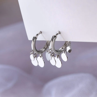 Shimmer Disc Hoop Earrings
