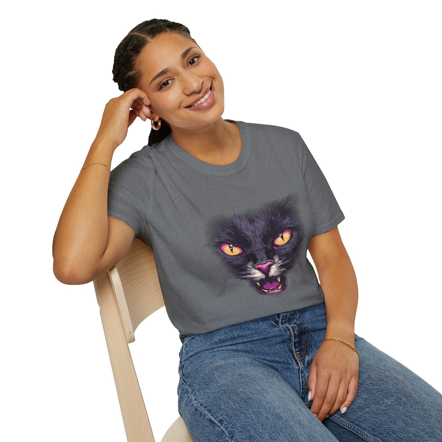 Black Cat Face T-shirt