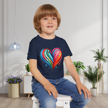 Blushing Rainbow Heart Heavy Cotton™ Toddler T-shirt